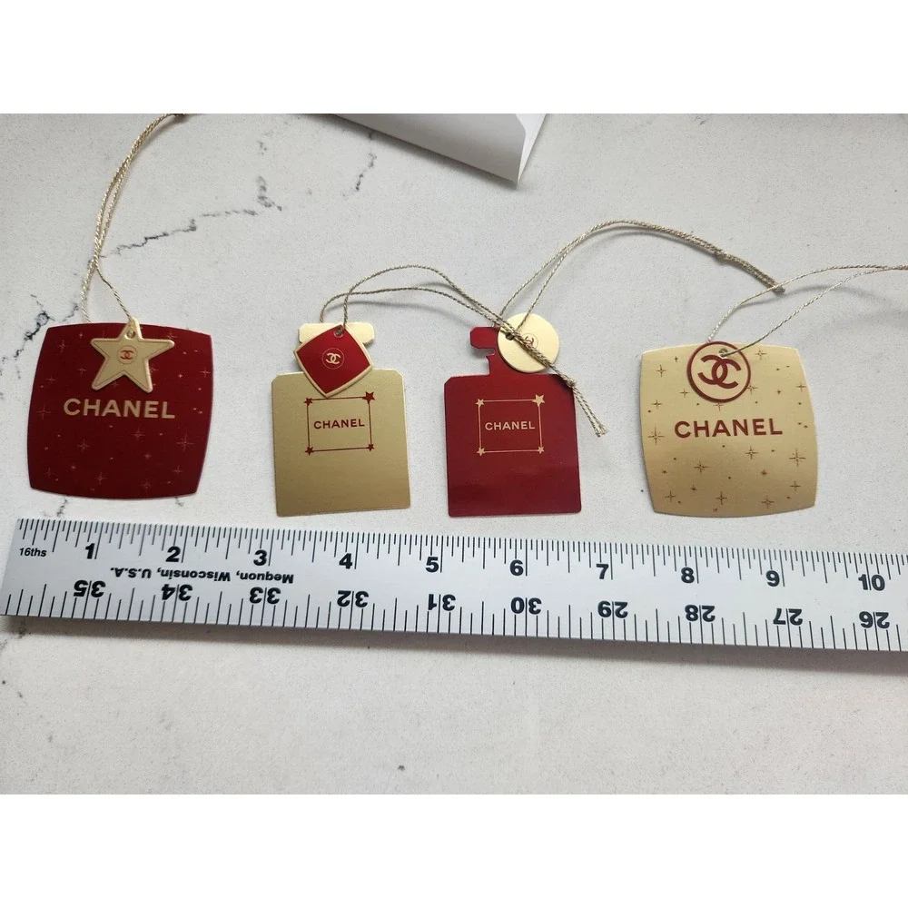 NIB Chanel Small Paper Logo Label Tags Set of 4